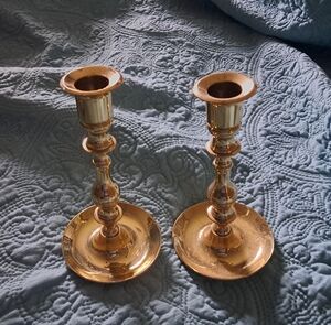 One Pair BALDWIN BRASS   6" Tall Candlesticks